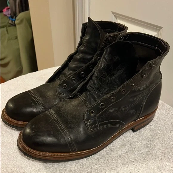 Truman Boot Co Dark Brown Rugged Leather Boots - size 12.5 width EE - Picture 2 of 8